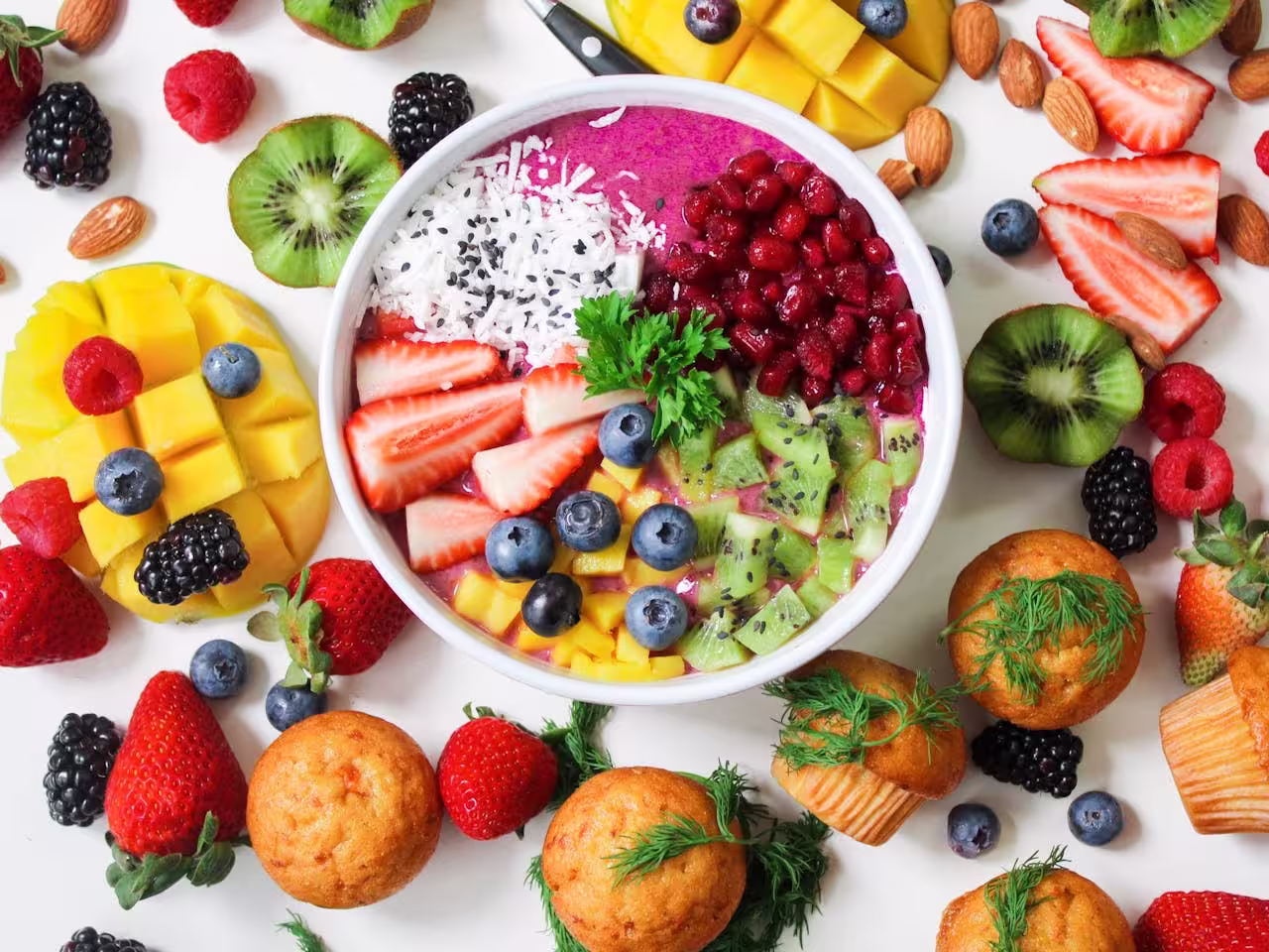 Best Vitamins For Energy from fresh fruits arrangement on white plate