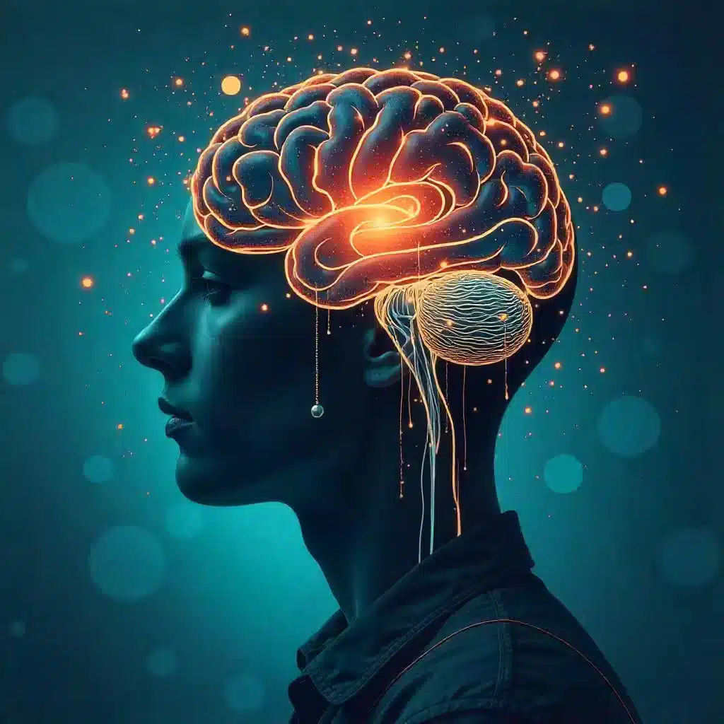 Artistic glowing brain symbolizing mindfulness practices